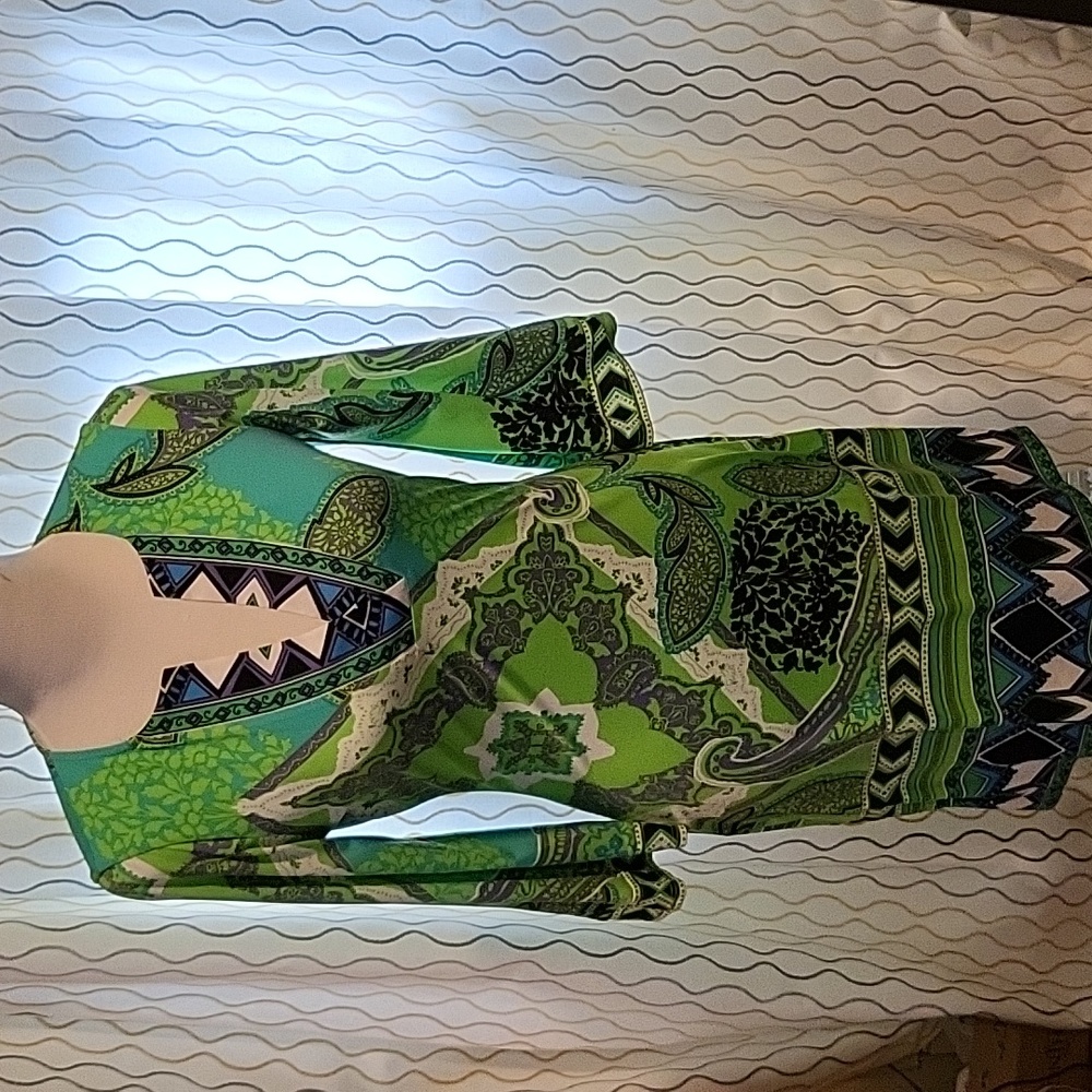 Lime muti patterned summer dress